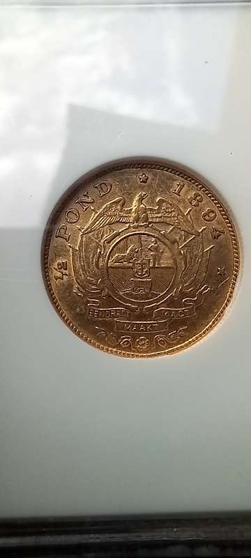 1894 ZAR NGC AU58 Halfpond