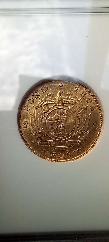 1894 ZAR NGC AU58 Halfpond