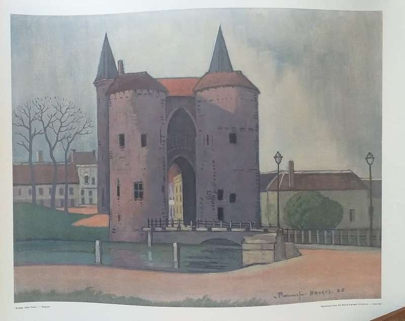 Colour Print JH Pierneef Brugge Gate Tower Belgium
