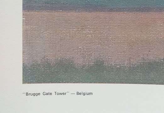 Colour Print JH Pierneef Brugge Gate Tower Belgium