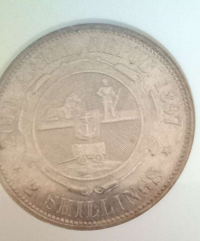1897 ZAR MS60 NGC Two shilling 2S