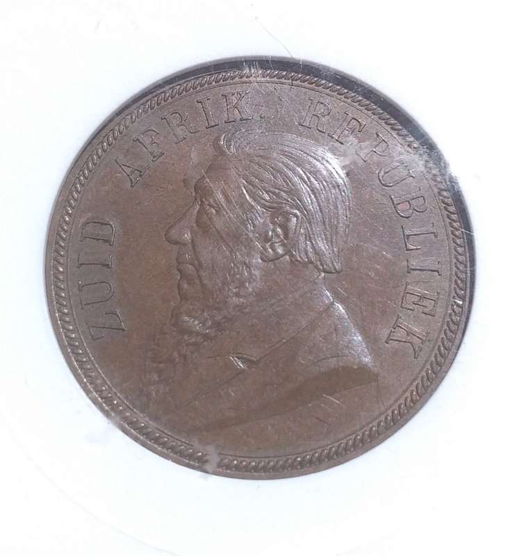 1892 ZAR Anacs MS61 BRN pennie penny