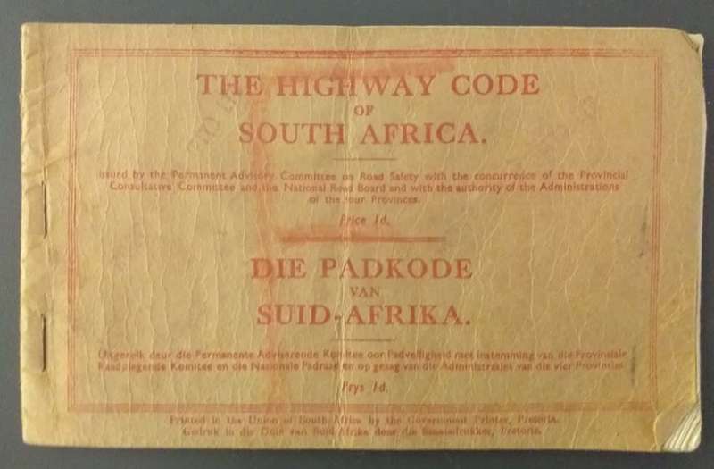 Antieke/Vintage Padkode van Suid-Afrika / The Highwaycode of South Africa