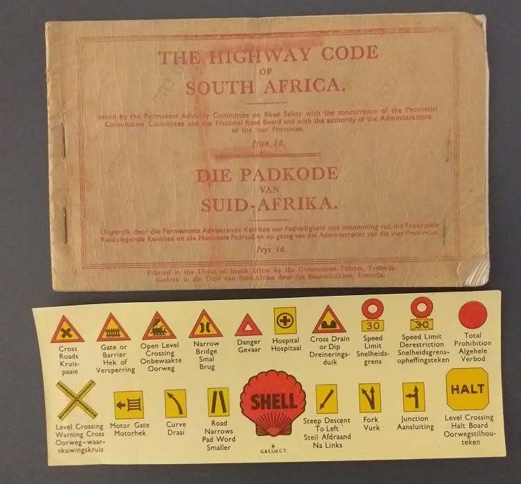Antieke/Vintage Padkode van Suid-Afrika / The Highwaycode of South Africa