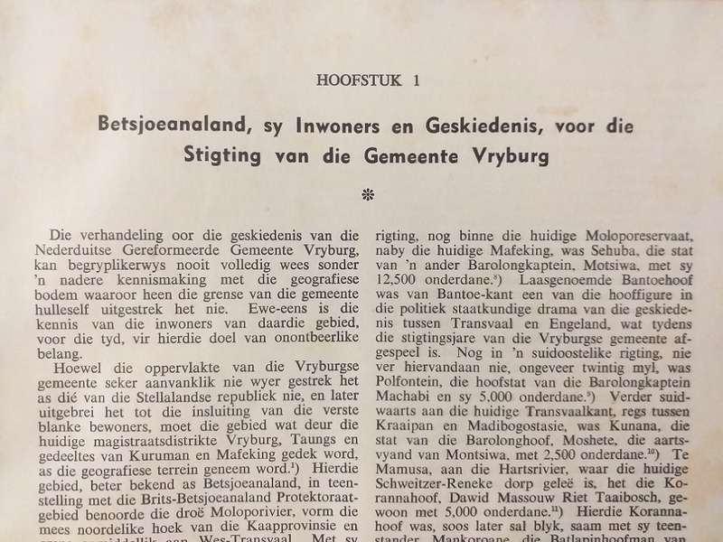 Driekwart Eeufeesbrosjure  Nederduitse Gereformeerde Gemeente Vryburg 1883-1953 (Ds CJP Bornman)
