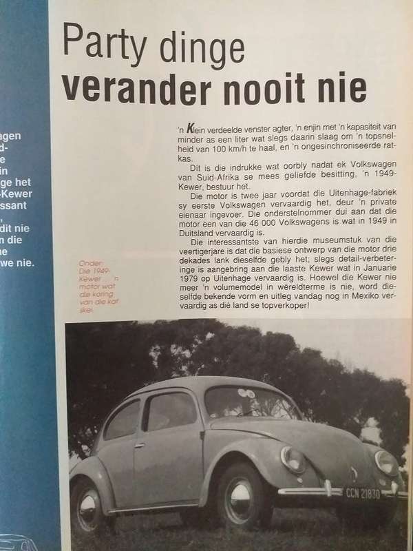 Die AA Motoris Motor van die Eeu Volkswagen Kewer (VW Beetle) (Aug 1991)