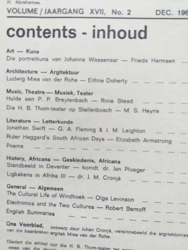 Lantern Tydskrif Magazine  Des 1967  vol XVII nr 2