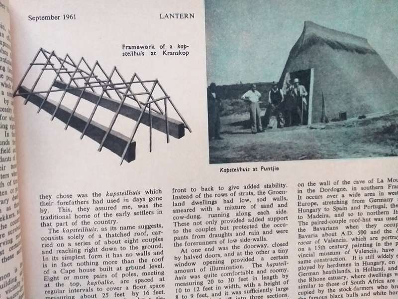 Lantern Tydskrif Magazine Jul- Sept 1961 vol 11 nr 1 Homes of the Trekboers