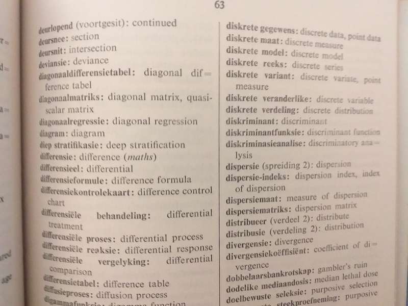 Statistiek Woordeboek - Statistical Dictionary *** READING COPY OLD LIBRARY BOOK ***