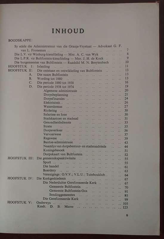 Bultfontein 1874-1974 Eeufees gedenkboek NG Gemeente (MN Breytenbach & SIJ Coetzee)