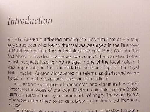 Diary of GF Austen (First Boer War) Numbered edition number 1 !