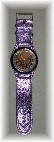 Ladies CC  Watch - Metalic Purple Leather Strap