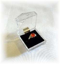 ***LAST ONE*** - Ladies Orange CZ 925 Sterling Silver Ring - Size 17