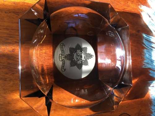 SA Police commemorative ash try (heavy glass)
