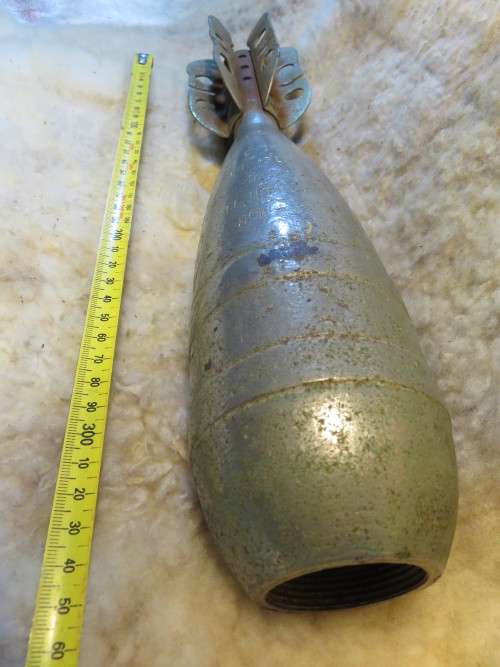 Chromed mortar as ordnament
