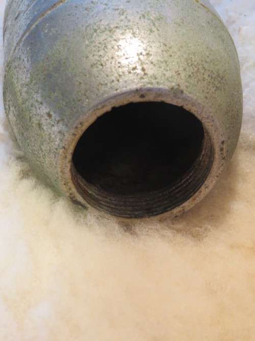 Chromed mortar as ordnament