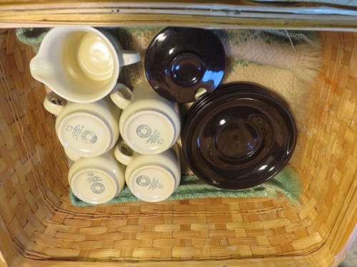 Picnic basket with tea set