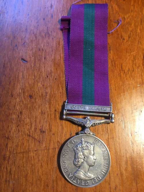 British general service medal (Queen Elizabeth II type), with South Arabia clasp