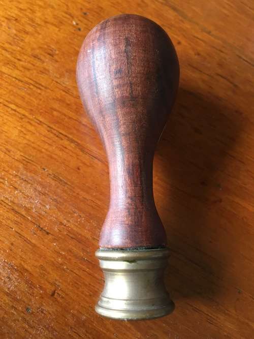 Wax seal with brass and wooden handle