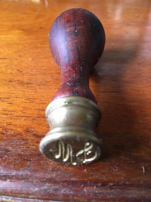 Wax seal with brass and wooden handle