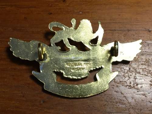 Rhodesian Air Force Cap Badge, anodized gold
