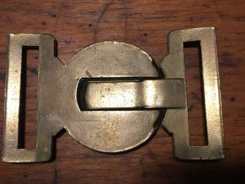 Rhodesian general service belt buckle with queen`s crown (partially striped background)