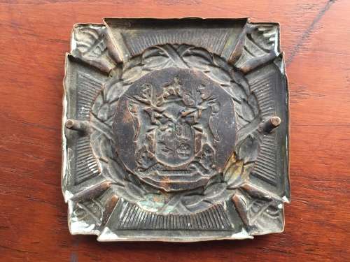 WW2 death plague brass plate with republic coat of arms (minus wood shield)