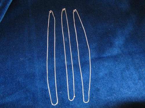 Sterling silver "925" three necklaces measuring 50 cm each. One bid for all
