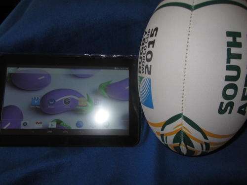 LATEST  10" TABLET & SOUTH AFRICA SUPPORTERS SIZE 5 WORLD CUP RUGBY BALL