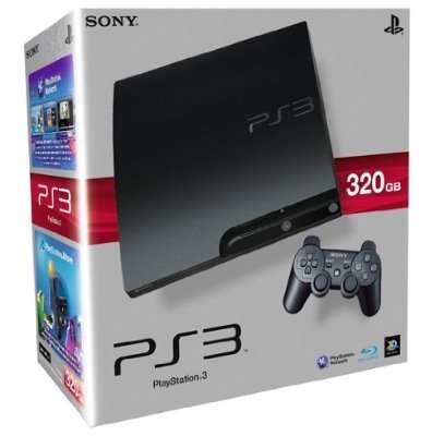 Sony PlayStation 3 Slimline 320GB Black (CECH-2504B) and 1 x Sony Dual Shock Controller