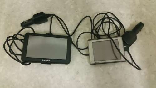 2 x Garmin GPS DEVICES - GARMIN nuvi 50 and GARMIN nuvi 300 and 2 x GARMIN Power Chargers