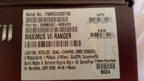 ASUS - MAXIMUS VII(7) RANGER MOTHERBOARD - LGA1150 - INTEL Z97 - 4TH / 5TH GEN - NAVIDIA /AMD /HD 4K