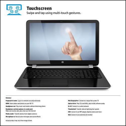 HP Pavilion N267 SI TOUCH SMART - Intel Core i7-4500U - 15.6" - 512 SSD - Win 10 - 16GB RAM - NVIDIA