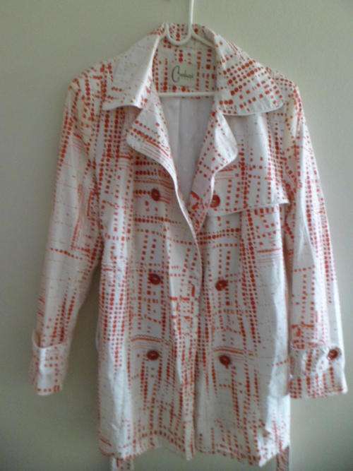 Carducci Woman 100% Cotton Red and White Jacket Size 36