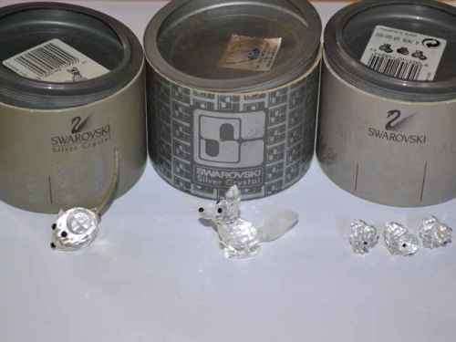 Small Swarovski  Crystal  Ornaments in Boxes x 3 (With Repairs)