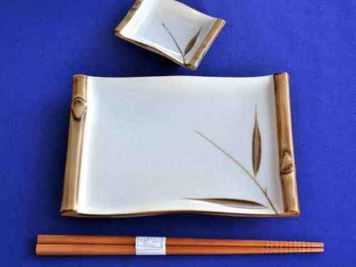 Sushi Set for Two - Bamboo Design Boxed