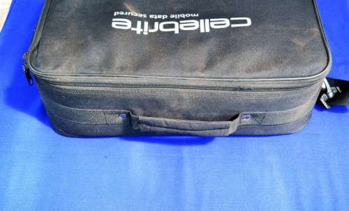 Cellbrite bag with plenty adapters and stuff