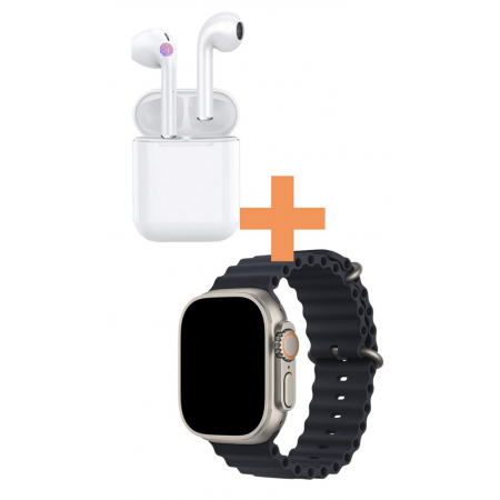 Smart Watch + Fitness Health Tracker & Extra Straps + Earphones