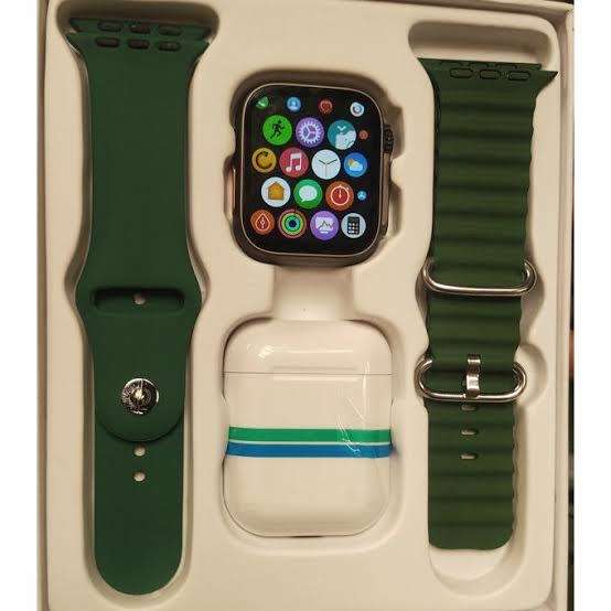 Smart Watch + Fitness Health Tracker & Extra Straps + Earphones