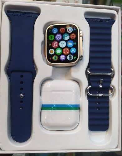 Dual Strap Smart Watch + Fitness Health Tracker + Earphones