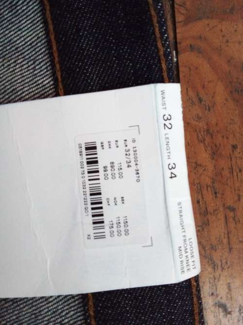Japanese selvedge jeans size 32 loose fit