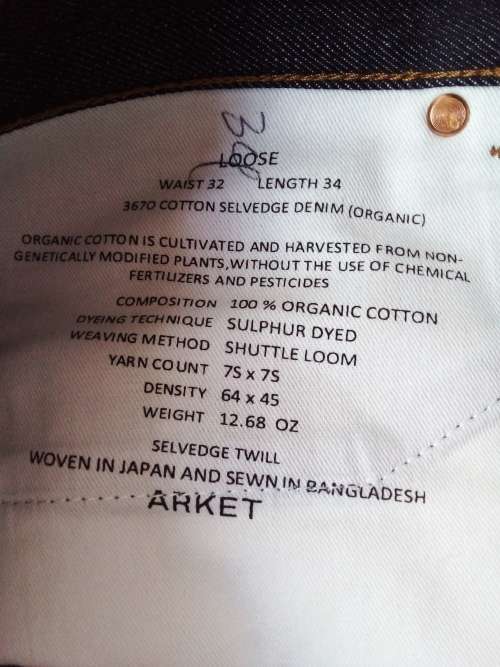 Japanese selvedge jeans size 32 loose fit