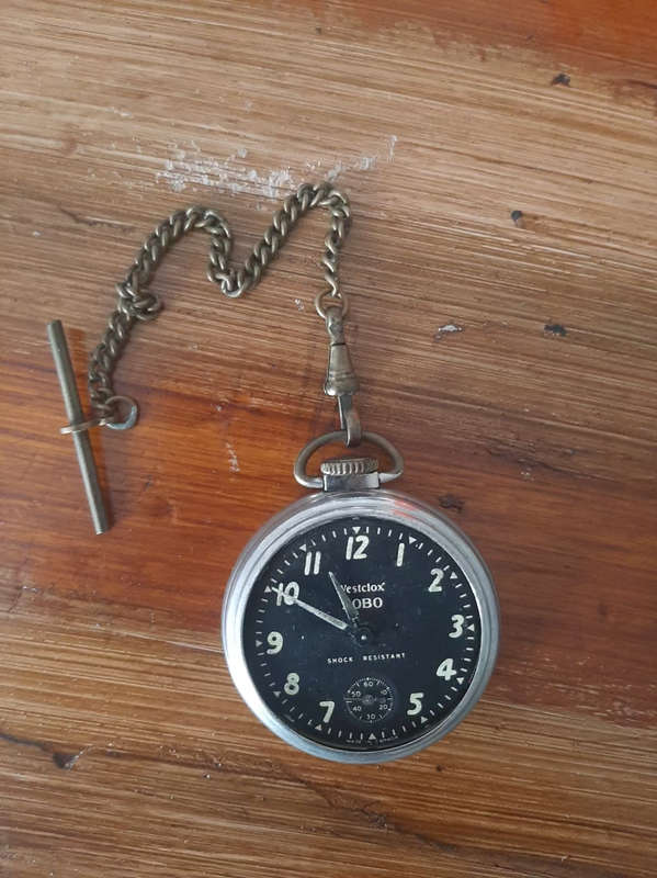 Zobo pocket watch working no crystal