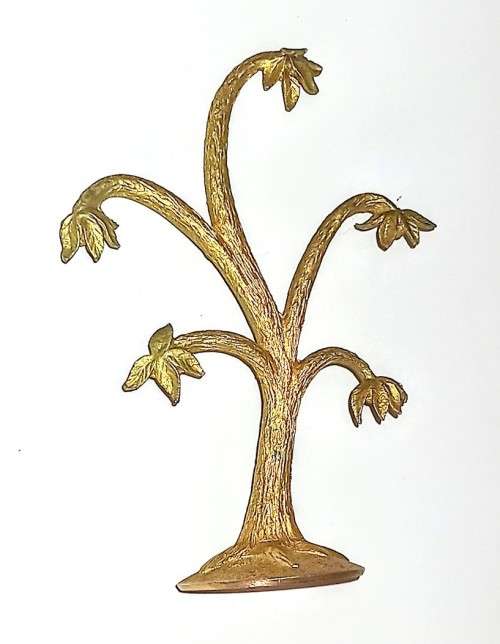 Vintage Mirella England Gold Tone Metal Jewelry Tree. 14.5 cm Tall