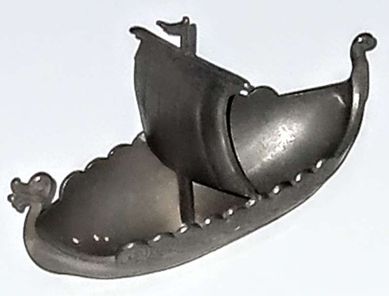 Vintage HANDSTOPT TPB TINN PEWTER Viking LONGBOAT SALT Cellar.