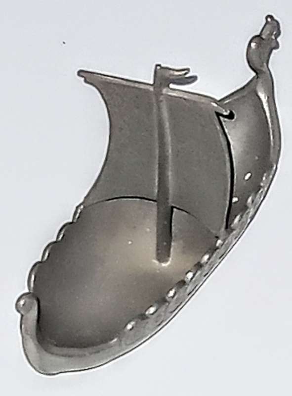 Vintage HANDSTOPT TPB TINN PEWTER Viking LONGBOAT SALT Cellar.