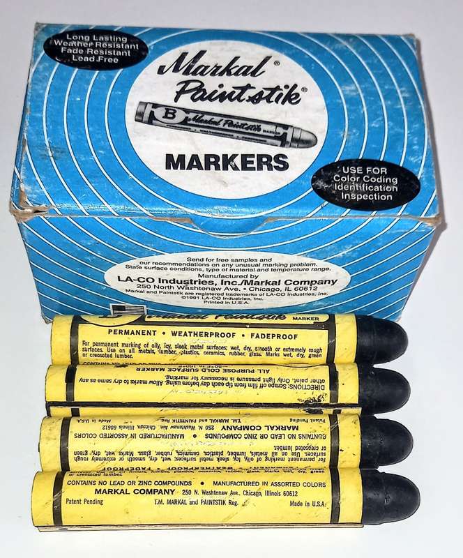 Markal Paintstik Markers. Black Only. 12 markers per box.