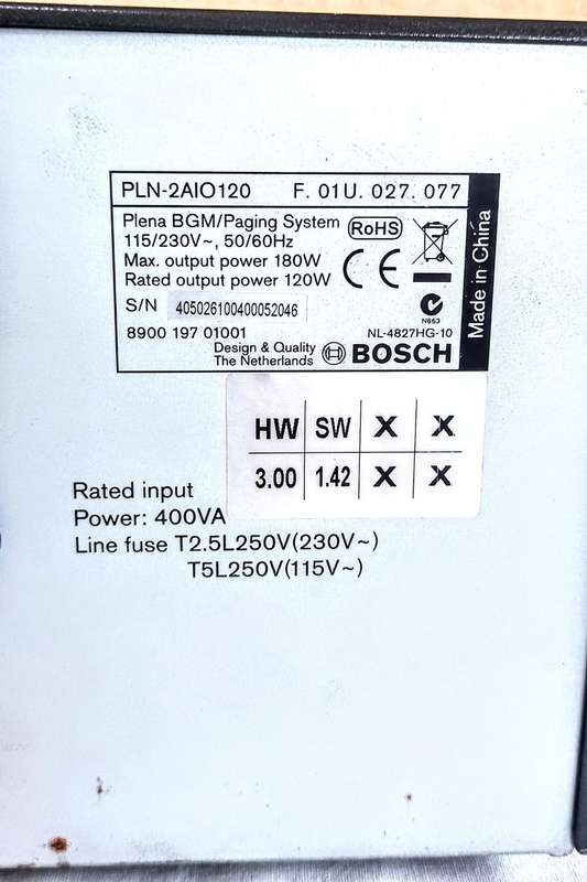 Bosch Plena Background Music Player and Paging System / PA System  In working condition.