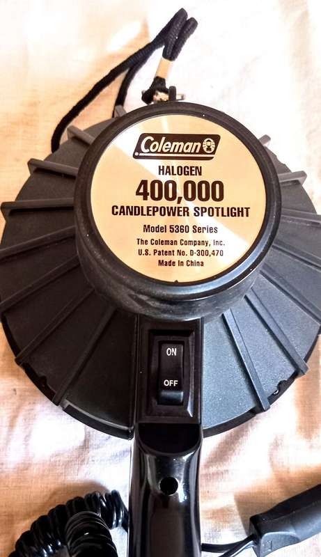 Coleman Portable Halogen Spotlight 12 Volt in Working Condition