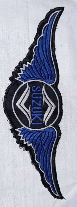 Vintage Suzuki Cloth Badge. 29cm x 9.5cm